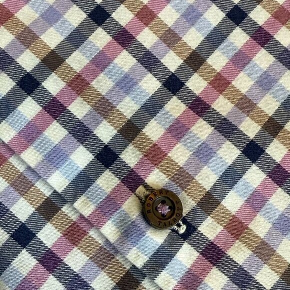 Robert Talbott Trim Fit Plaid Button Down Shirt Size Large 100% Cotton - Picture 9 of 16